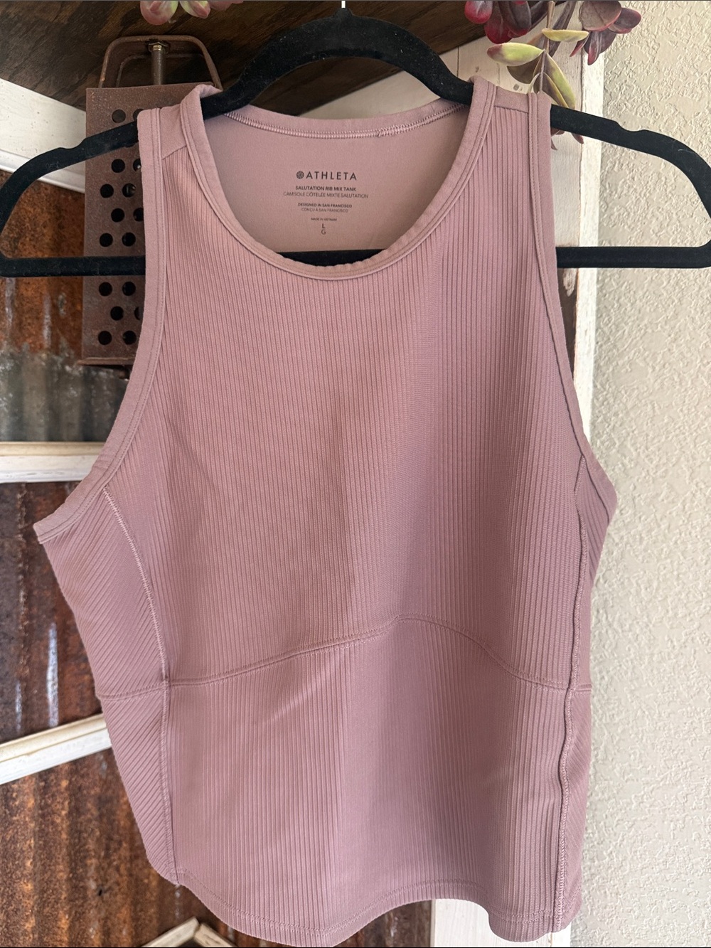 Athleta Dusty Rose Ribbed Tank Top